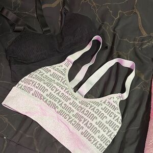 Juicy Couture Black and Pink Sports Bra Intimates